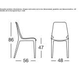 Technopolymer chair, stackable Tollo