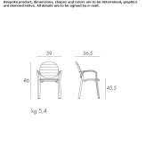 Garden chair made of polypropylene with armrests, stackable Pervari