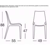 Stackable polycarbonate chair Caarapo