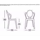 Polycarbonate chair with armrests, stackable Millburn