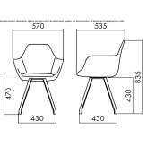 Polyethylene chair with armrests Boka