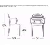 Medallion stackable chair with armrests Grantola