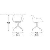 Swivel chair made of polypropylene, on trestles, with armrests Budgewoi