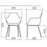 Polyethylene chair with stackable armrests Boka