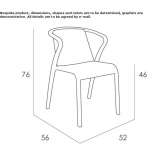 Garden chair made of polypropylene with armrests, stackable Iquique