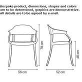 Polypropylene chair with stackable armrests Alepou