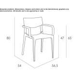 Krzesło ogrodowe z polipropylenu z podłokietnikami, z możliwością sztaplowania Buryn