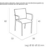 Aluminum garden chair with stackable armrests Senoba