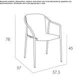 Garden chair made of polypropylene with armrests, stackable Hammoor