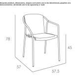 Polypropylene chair with armrests and integrated cushion Hammoor