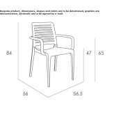 Garden chair made of polypropylene with armrests, stackable Wyrzysk