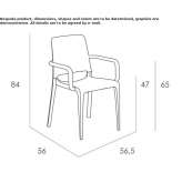 Garden chair made of polypropylene with armrests, stackable Calabash