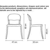 Polypropylene chair with open backrest, stackable Alepou