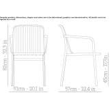Stalowe krzesło ogrodowe z podłokietnikami, które można sztaplować Soucht