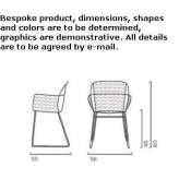 Steel and rope chair with armrests on the base of a sled Bauvin