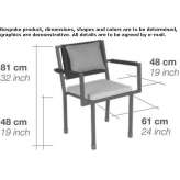 Aluminiowe krzesło ogrodowe z podłokietnikami, które można sztaplować Volterra