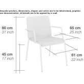 Batyline® and steel garden chair with armrests, stackable Kakucs