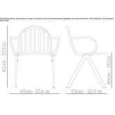 Powder-coated steel chair with armrests, stackable Perego