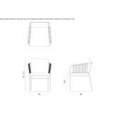 Garden chair with armrests and integrated cushion Chinchon