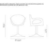 Polyethylene chair with armrests Almada