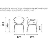 Polyethylene chair with armrests Fernie