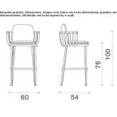 High garden stool with backrest Bradesti