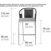 High steel and rope stool with integrated cushion and backrest Esiroglu