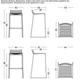 Bar table made of powder-coated steel, stackable Zmiiv