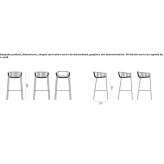 Steel stool with armrests Apas