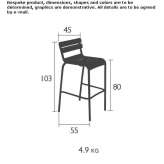 Tall aluminum stool with backrest Tutana