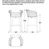 A high, fabric garden stool with armrests Pekmezli