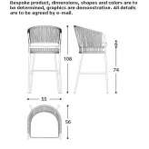 High garden stool made of powder-coated aluminum Legnano