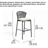 High stool in aluminum and resin with footrest Pavie