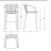 Tall, powder-coated aluminum stool with footrest Rietavas