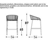 Powder-coated aluminum stool with backrest Izvin