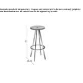 High stool in stainless steel and wood Cilimli