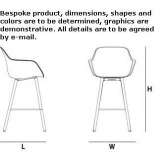 High polypropylene garden stool with backrest Roure