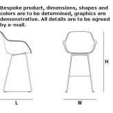 A sleigh-shaped stool with a backrest and footrest Roure