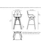 Polypropylene stool with armrests Fiesse