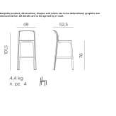 High garden stool with backrest Kulmbach