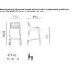 Stool made of fiberglass polypropylene, stackable Drap