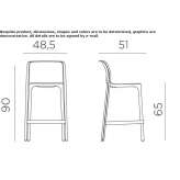 Stackable fiberglass stool with backrest Kulmbach