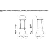 Tall steel stool with integrated cushion and footrest Clovelly