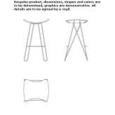 High metal stool with footrest Monino