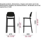 High polypropylene stool, stackable Ovington