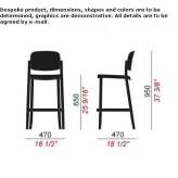 High polypropylene stool, stackable Ovington