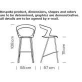 Technopolymer stool with footrest Cosby