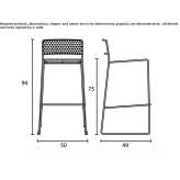 Tall, steel garden stool with backrest Moroleon