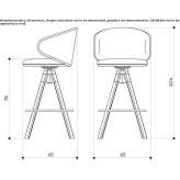 Swivel fabric stool on trestles Chiva