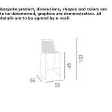 Technopolymer stool with a high base Rozzano